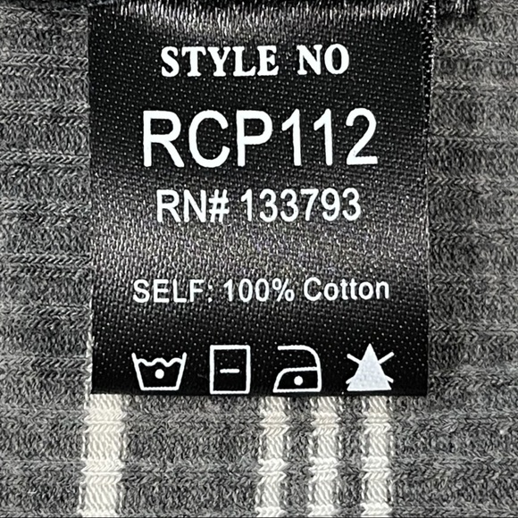 POL size large black, grey, & white striped ribbed vneck bodysuit, snap bottom - Picture 14 of 15